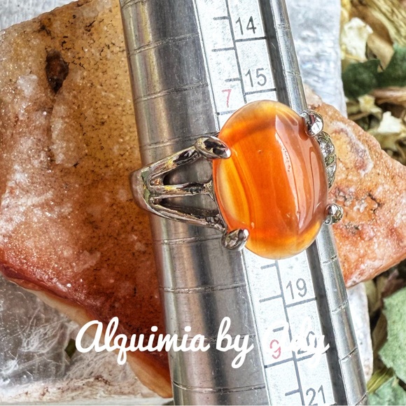 Alquimia Orange carnelian Silver Ring - Picture 1 of 1